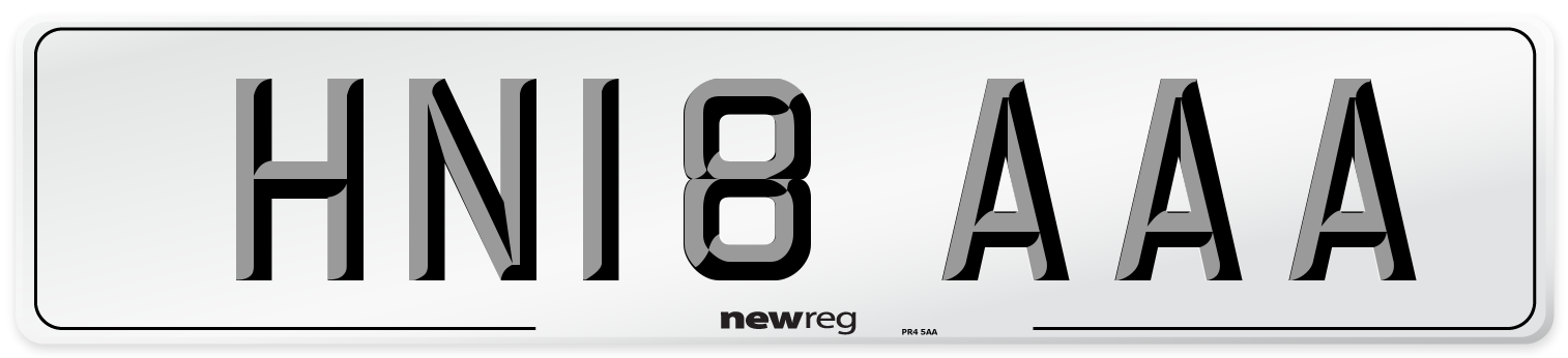 HN18 AAA Number Plate from New Reg